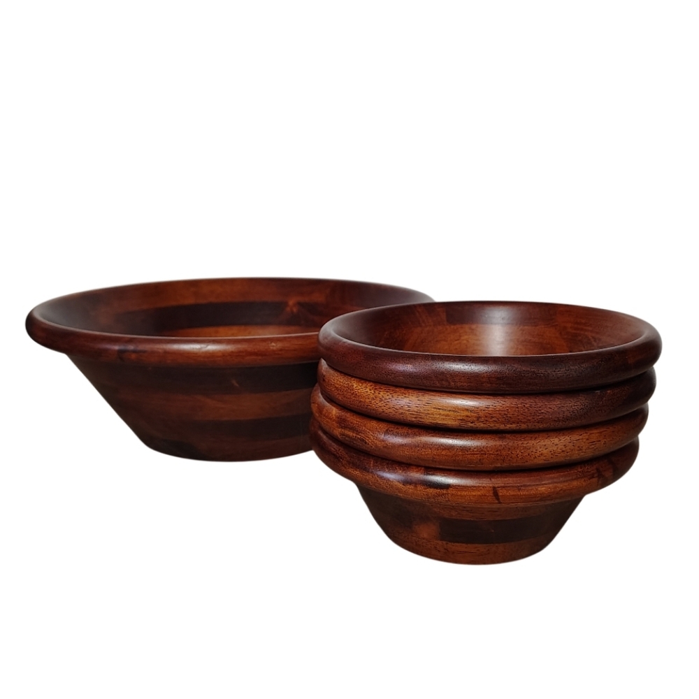 Kamenstein Vintage Wooden Salad Bowl Set
